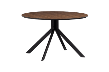 Kaki - Table à manger ronde en MDF 4 personnes, marron, Ø120 cm