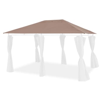 Divio - Toile de toit taupe pour tonnelle 3x4m toile de rechange