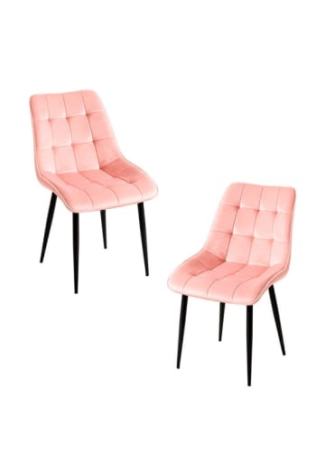 Cade terciopelo - Pack 2 sillas color rosa en terciopelo