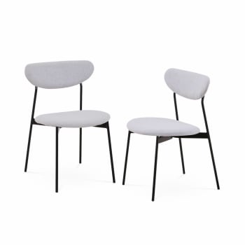 Arty - Lot de 2 chaises scandinaves gris clair
