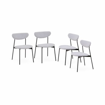 Arty - Lot de 4 chaises scandinaves gris clair