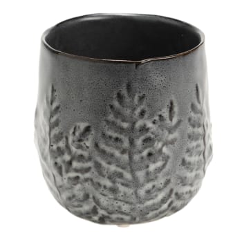 RYOKAN - Cache pot de fleur en céramique grise