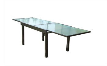Brescia - Table de jardin extensible en aluminium grise