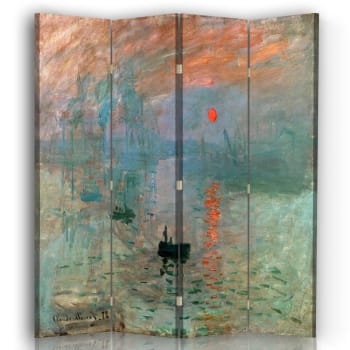Paravent impression Soleil Levant, Claude Monet 145x180cm (4 volets)