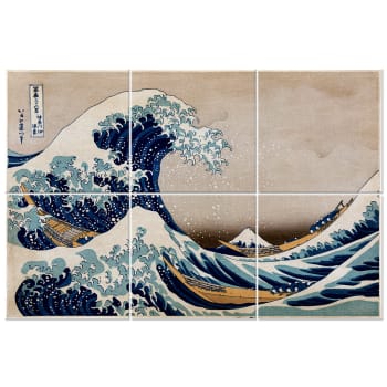Panel Multiple La Gran Ola De Kanagawa - K. Hokusai cm. 100x150 (6x)