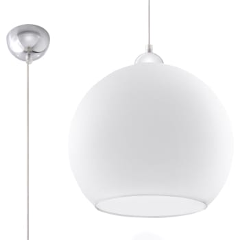 Ball - Lámpara colgante blanco acero, vidrio  alt. 120 cm
