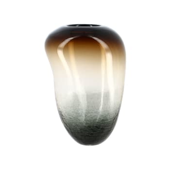 Liv - Vase marron et noir en verre soufflé h27cm