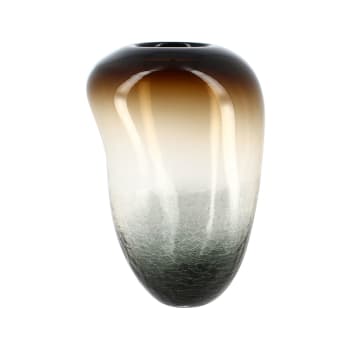 Liv - Vase marron et noir en verre soufflé h27cm