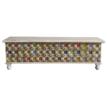 Baúl De Madera WANDERLUST DECO - Marrón, 46x35x71 Cm, Almacenamiento Rústico