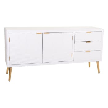 Aparador de madera blanco 145x42x71,5