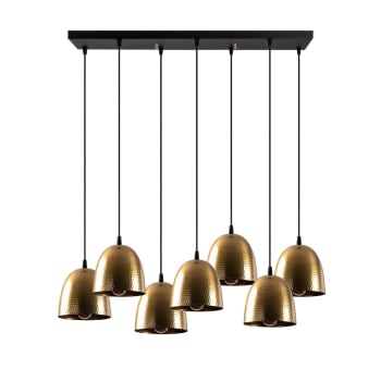 ASNEY - Lampe à suspension avec 7 abat-jour vintage réglables