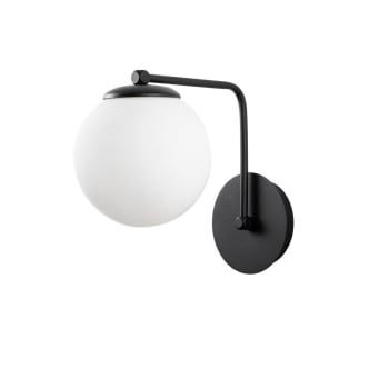 MARGA - Applique minimalista nera con sfere opaline