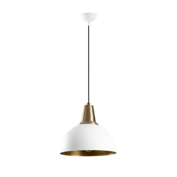 Momo - Lámpara de techo moderno blanco e interior dorado de metal