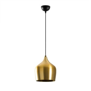 MOMO - Lampada a sospensione moderna con paralume in metallo dorato