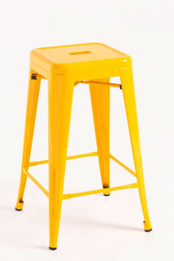 Torix - Pack 4 taburetes color amarillo en acero reforzado