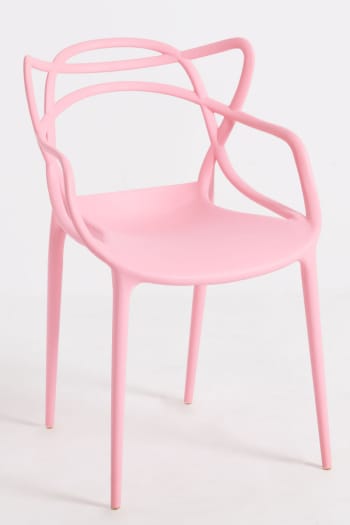 Korme - Pack 2 sillas color rosa en polipropileno