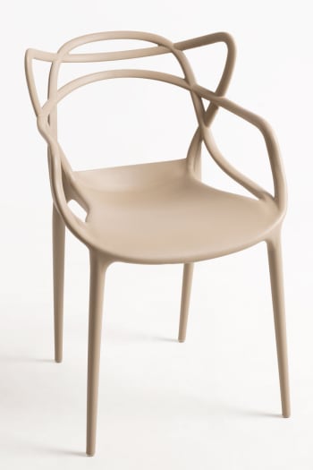 Korme - Pack 2 sillas de jardín color beige en polipropileno