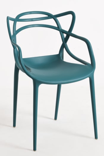 Korme - Pack 2 sillas color verde azulado en polipropileno