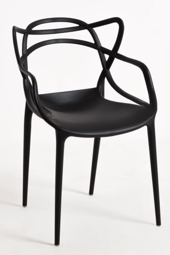 Korme - Pack 2 sillas de jardín color negro en polipropileno