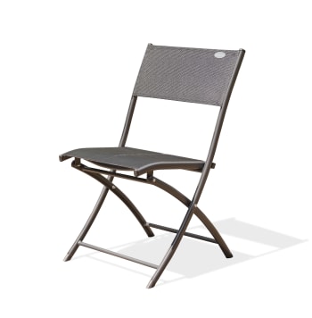 C43 - Chaise de jardin pliante en aluminium et toile plastifiée noire