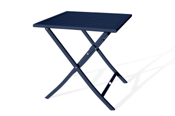 Marius - Mesa de jardín plegable de aluminio azul oscuro
