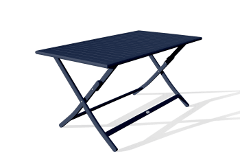 Marius - Table de jardin pliante en aluminium bleu marine