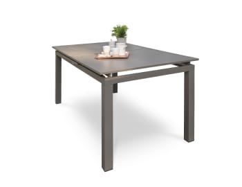 Zahara - Table de jardin 10 places en aluminium taupe