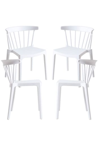 Moka - Pack 4 sillas color blanco en polipropileno