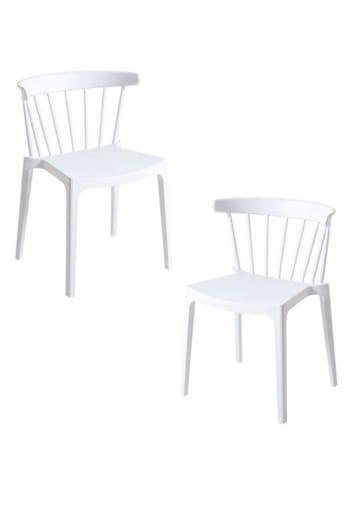 Moka - Pack 2 sillas color blanco en polipropileno