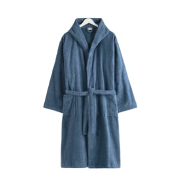 ZEUS - Albornoz algodón capucha azul