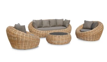 Moorea - 5-Sitzer-Gartenmöbel, Kunstharzgeflecht, braun