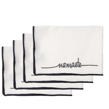 Namaste - Sets de table (x4) coton  35x50 blanc / noir