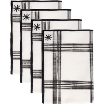 Madras - Servilletas (x4) algodón blanco / negro 45x45