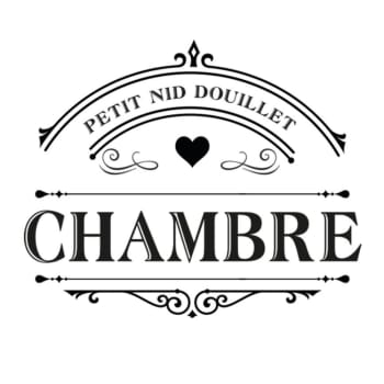 CHAMBRE - Sticker décoratif de porte chambre 18x16cm