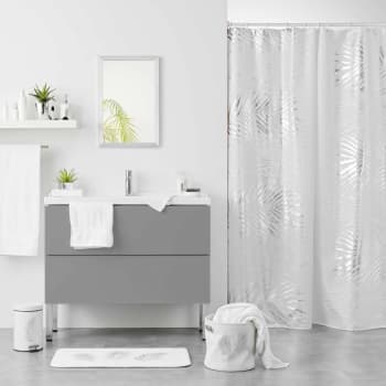 ORBELLA - Rideau de douche blanc et argent 180x200cm