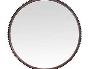 Nathan - Grand miroir rond en métal noir