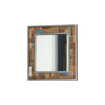 Miroir de salle de bain Factory teck métal 70x70