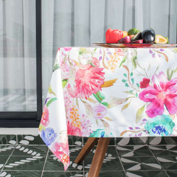 Pink bloom - Mantel 100% algodón multicolor 150x250 cm