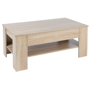 Mesa De Centro De Aglomerado Color Roble Sonoma 60x60x31,5 Cm | Leroy