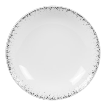 Borealis - Lot de 6 assiettes creuse boréalis gris 20 cm  blanc en porcelaine H5