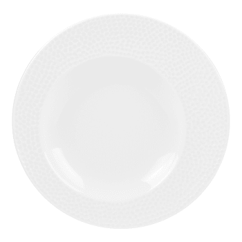 Lot de 6 assiettes creuse ellipse 23 cm  blanc en porcelaine H3