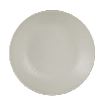 Vésuvio - Lot de 6 grande assiettes creuse    25 cm  blanc en grès H5