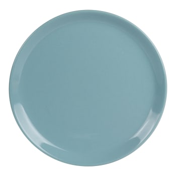 Itit - Lot de 6 assiettes plate    25 cm  bleu en grès H2.5