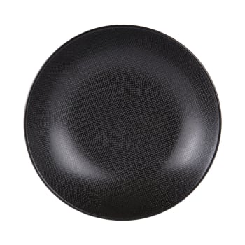 Vésuvio - Lot de 6 grande assiettes creuse vesuvio  25 cm  noir en grès H5