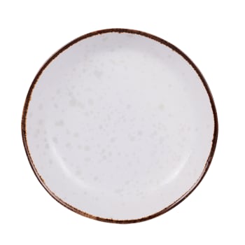 Assiette creuse en grès blanc D 20cm - blanc