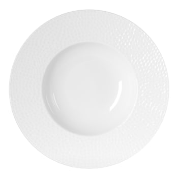 Louna - Lot de 6 assiettes creuse   23 cm  blanc en porcelaine H5