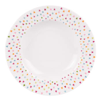 Manaos - Lot de 6 assiettes creuse   22 cm  blanc en porcelaine H3.5