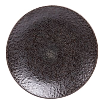 Basalte - Lot de 6 assiettes plate   27 cm  marron en faïence H3