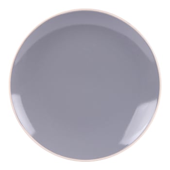 Alpha - Lot de 6 assiettes plate   27 cm  gris en grès H3