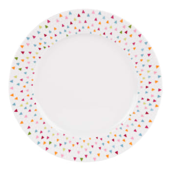 Manaos - Lot de 6 assiettes plate    27 cm  blanc en porcelaine H2.6